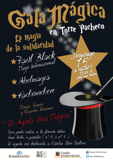 Gala mágica y solidaria este domingo en el CAES de Torre-Pacheco