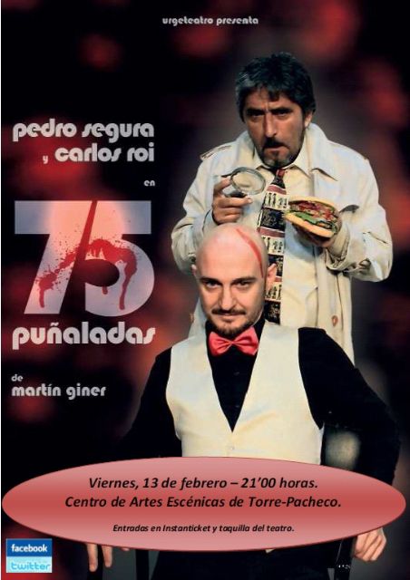 Urgeteatro representa “75 puñaladas” de Martin Giner el viernes en Torre-Pacheco