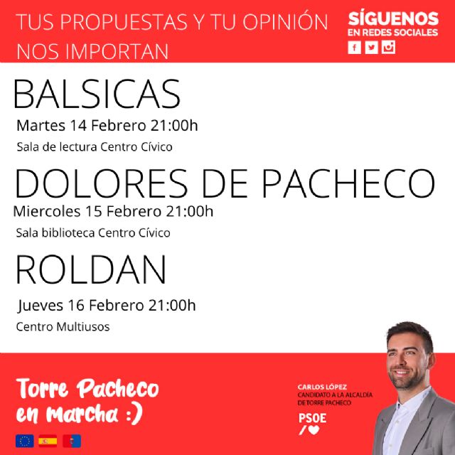 El PSOE de Torre Pacheco inicia la precampaña escuchando las propuestas de los vecinos y vecinas de las pedanías