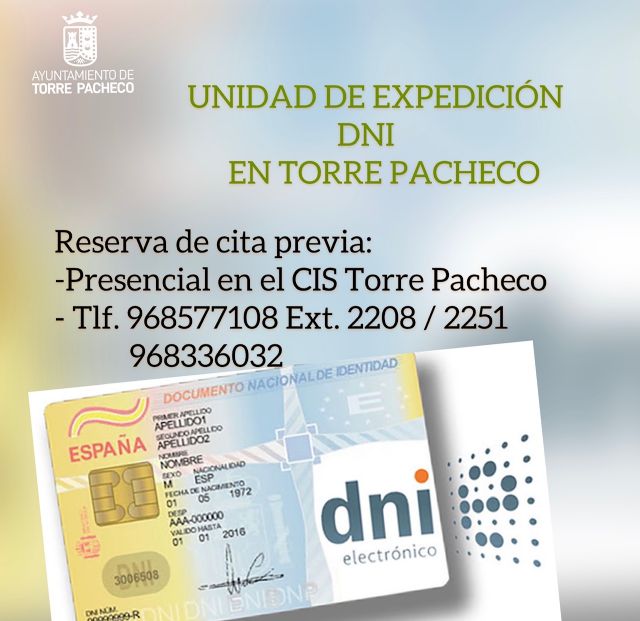 Cita previa DNI en Torre Pacheco