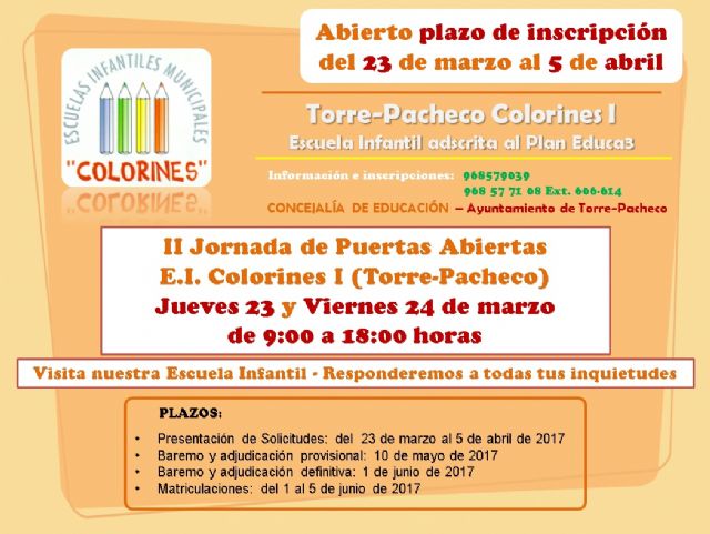 Jornada de Puertas Abiertas, jueves 23 y viernes 24 de marzo