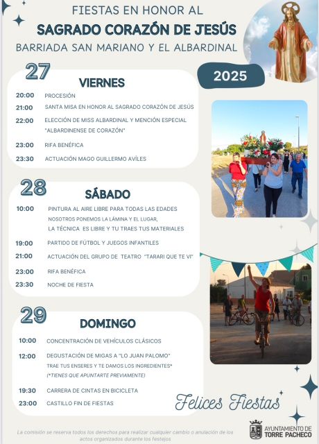 El Albardinal y Barrio San Mariano 2025- Fiestas Patronales en honor al Sagrado Corazón de Jesús