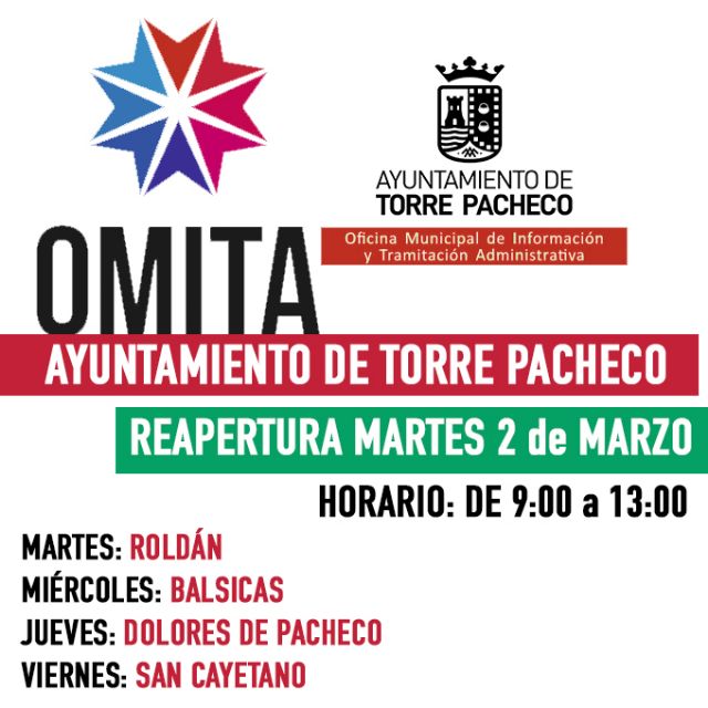 Reapertura de las OMITAS de Roldán, Balsicas, Dolores de Pacheco y San Cayetano