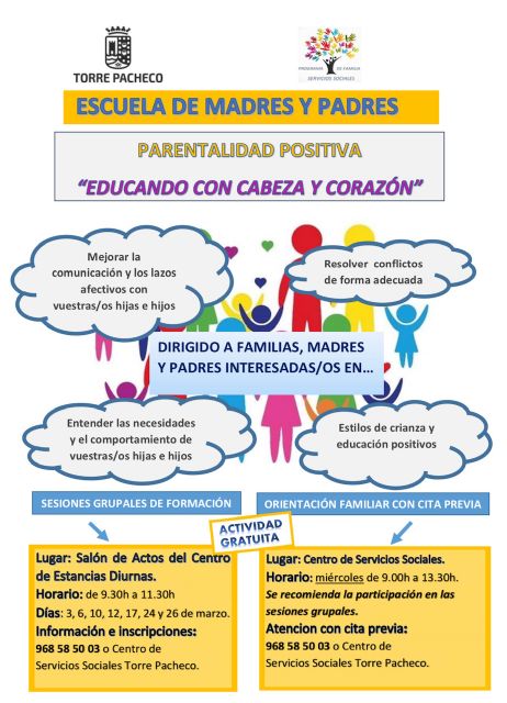 ESCUELA DE PADRES. PARENTALIDAD POSITIVA 'Educando con cabeza y corazón'