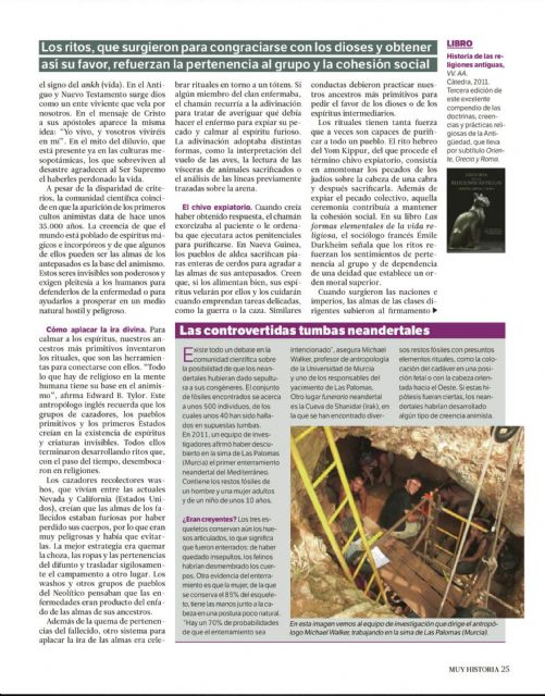 Los enterramientos neandertales de la Sima de las Palomas mencionados en el último número de la revista “Muy Historia”