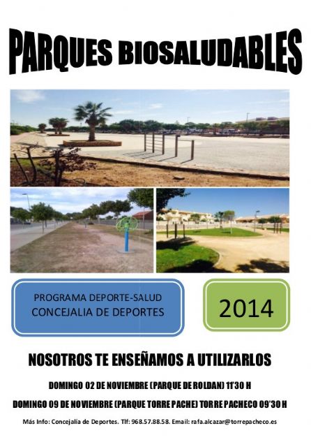 El Ayuntamiento de Torre-Pacheco fomenta el deporte en la calle a través de los parques biosaludables