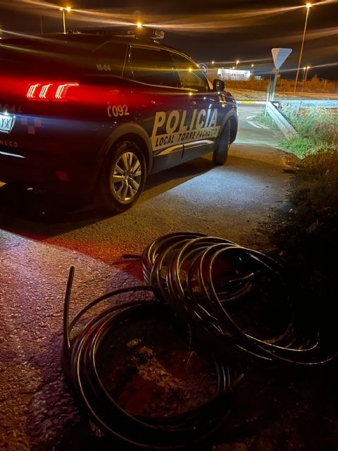 La Policía Local de Torre Pacheco detiene al autor de un intento de robo de cable eléctrico