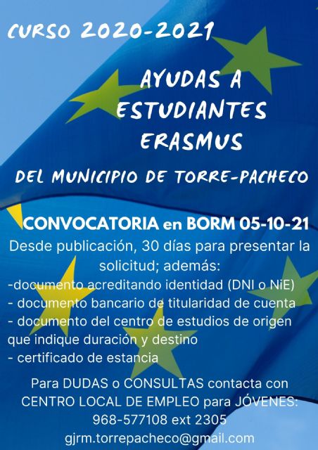 Abierta convocatoria subvenciones complementarias a lasBecas ERASMUS