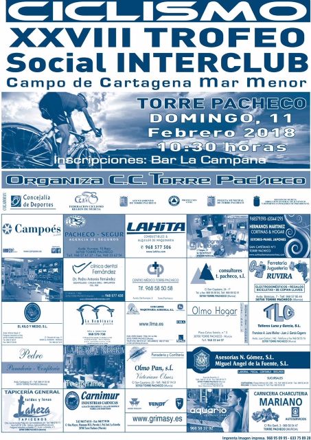 La prueba anual de ciclismo al Campo de Cartagena y Mar Menor se celebra el próximo domingo en Torre-Pacheco