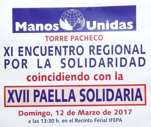 Torre Pacheco realiza un año más su Paella Solidaria a favor de Manos Unidas