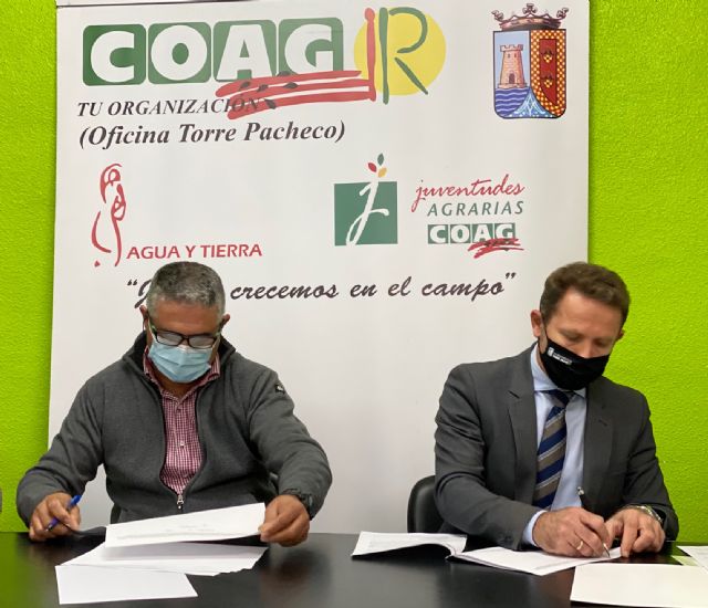 El Ayuntamiento de Torre Pacheco renueva convenio de colaboración con la Asociación de Agricultores y Ganaderos de Torre Pacheco, COAG