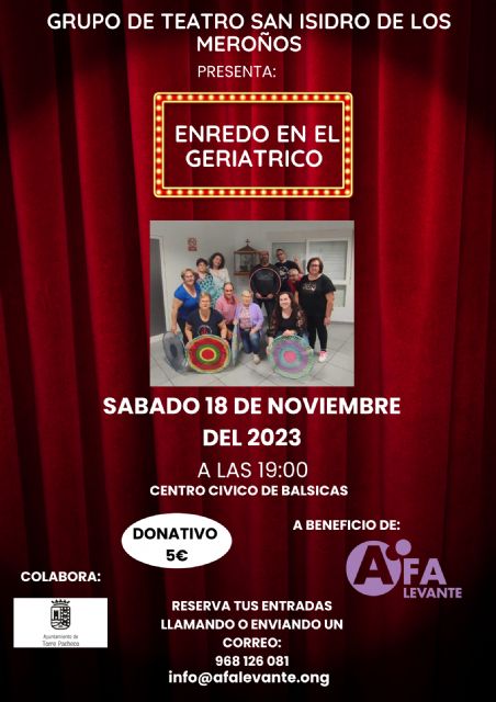 'Enredo en el geriátrico': teatro solidario en beneficio de Afa Levante
