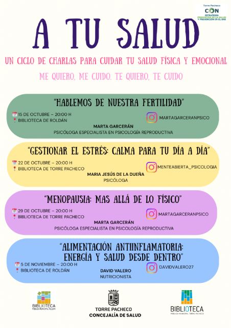 Inicio del ciclo de charlas 'a tu salud' Inicio del ciclo de charlas 'a tu salud'