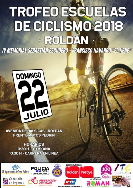 Ciclismo el próximo domingo en Roldán, Trofeo Escuelas de Ciclismo 2018 – IV Memorial Sebastián Escudero – Francisco Navarro 'El Nene'