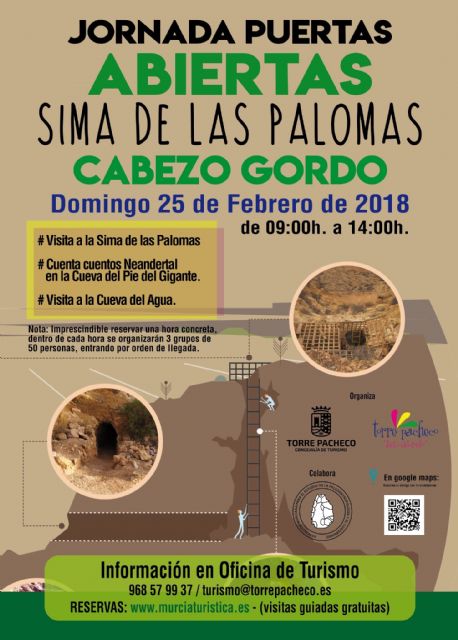 Presentación Jornada de puertas abiertas en la Sima de las Palomas (Cabezo Gordo) el domingo 25 de febrero