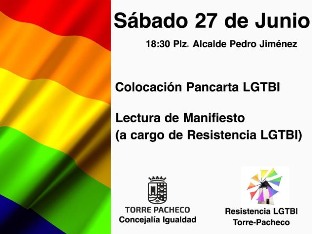 Torre Pacheco se suma a la celebración del 'Día Internacional del Orgullo LGTBI'