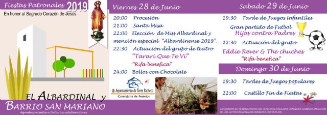El Albardinal y Barrio San Mariano 2019 - Fiestas Patronales en honor al Sagrado Corazón de Jesús