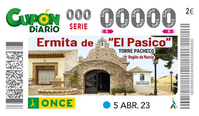 El cupón de la ONCE anima a visitar la Ermita de ‘El Pasico’, en Torre Pacheco