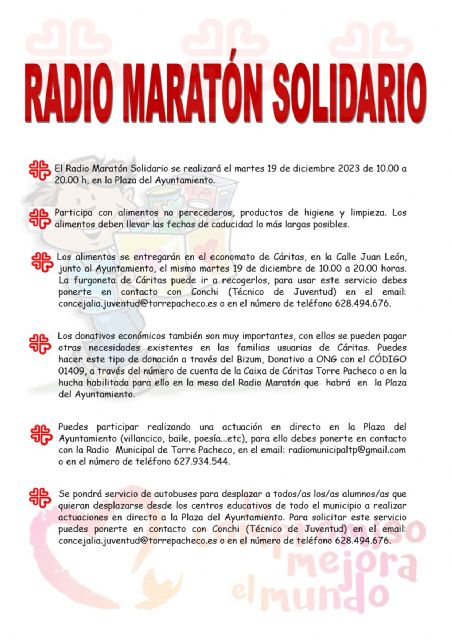 Radio Maratón a beneficio de Cáritas Torre Pacheco 2023